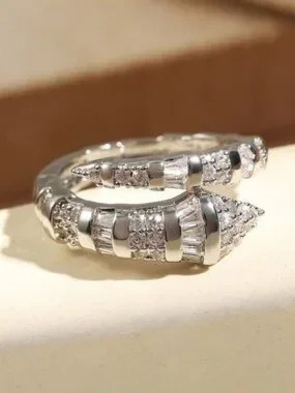 Luxe Serpent Wrap Ring | Adjustable Silver CZ Snake Ring
